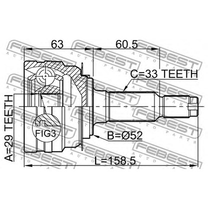 Photo Joint Kit, drive shaft FEBEST 1110J150