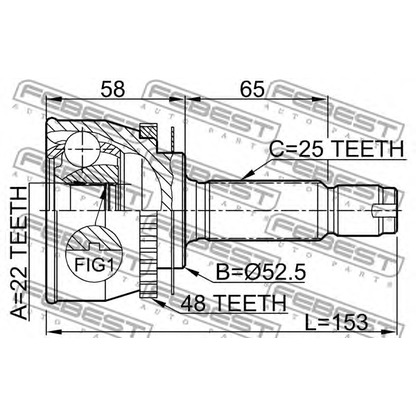 Photo Jeu de joints, arbre de transmission FEBEST 1210012A48