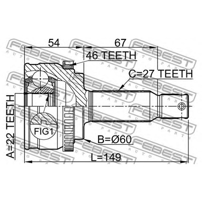 Photo Jeu de joints, arbre de transmission FEBEST 1210ELNA46