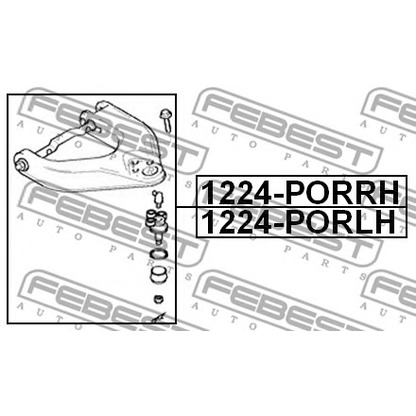 Photo Bras de liaison, suspension de roue FEBEST 1224PORLH