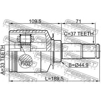 Photo Joint, drive shaft FEBEST 1611164LH