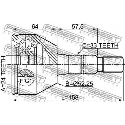 Photo Jeu de joints, arbre de transmission FEBEST 1810Z18