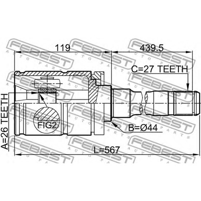 Photo Joint, drive shaft FEBEST 1911E53RH