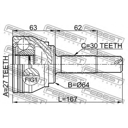 Photo Jeu de joints, arbre de transmission FEBEST 2310TOUR