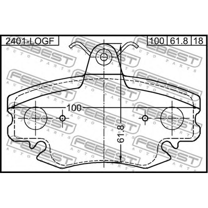 Foto Kit pastiglie freno, Freno a disco FEBEST 2401LOGF