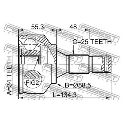 Foto Kit giunti, Semiasse FEBEST 251030720