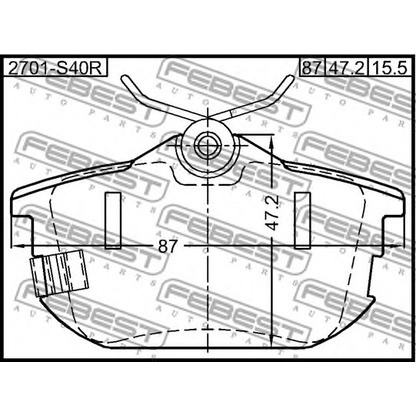 Фото Комплект тормозных колодок, дисковый тормоз FEBEST 2701S40R