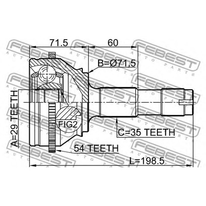 Photo Jeu de joints, arbre de transmission FEBEST 2810DRUSA54