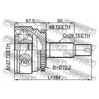 Photo Jeu de joints, arbre de transmission FEBEST 2910DIIIF