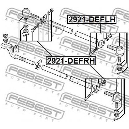 Фото Наконечник поперечной рулевой тяги FEBEST 2921DEFLH