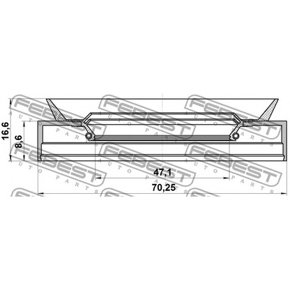 Фото Уплотняющее кольцо, ступица колеса FEBEST 95TBS49700917X