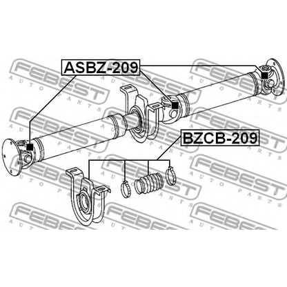 Photo Mounting, propshaft FEBEST BZCB209