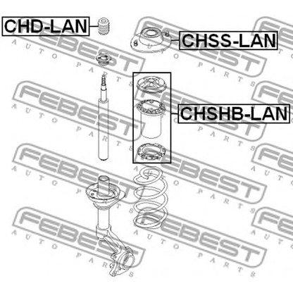 Photo Mounting, shock absorbers FEBEST CHSSLAN