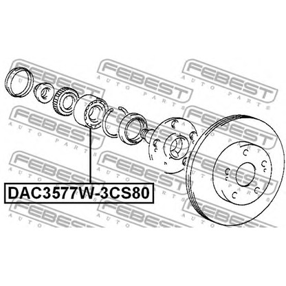 Фото Комплект подшипника ступицы колеса FEBEST DAC3577W3CS80