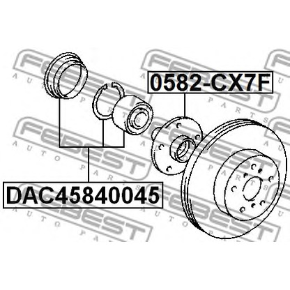 Фото Комплект подшипника ступицы колеса FEBEST DAC45840045