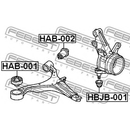 Photo Control Arm-/Trailing Arm Bush FEBEST HAB001