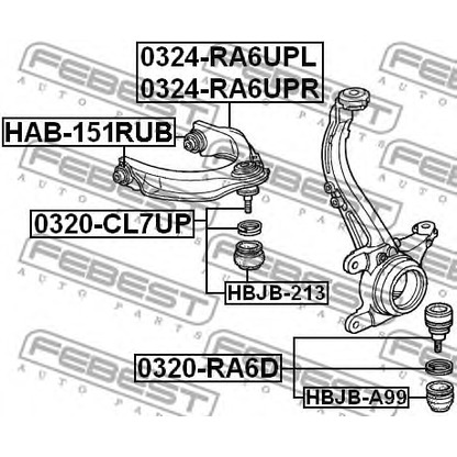 Photo Bras de liaison, suspension de roue FEBEST HAB151RUB