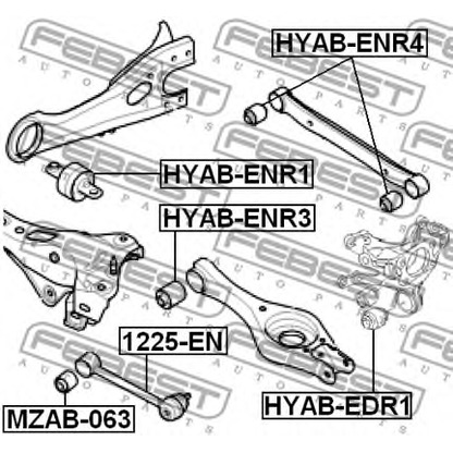 Photo Control Arm-/Trailing Arm Bush FEBEST HYABENR3