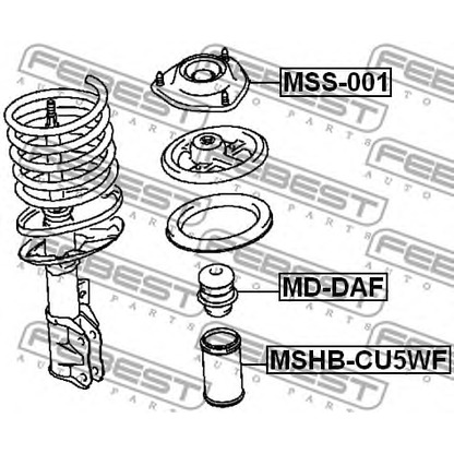 Photo Mounting, shock absorbers FEBEST MSS001