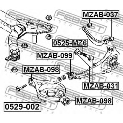 Photo Control Arm-/Trailing Arm Bush FEBEST MZAB037