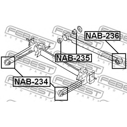 Zdjęcie Łożyskowanie, wahacz FEBEST NAB236