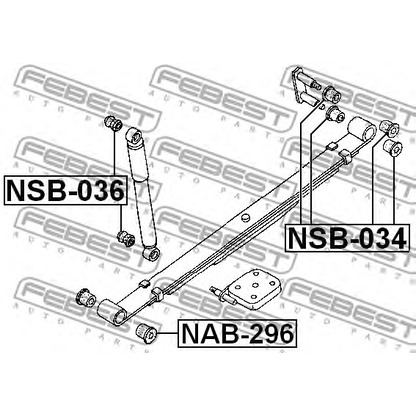 Фото Втулка, листовая рессора FEBEST NSB034