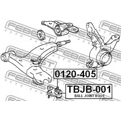 Zdjęcie Przegub mocujący / prowadzący FEBEST TBJB001