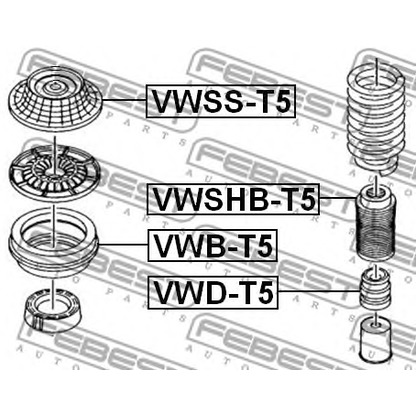 Foto Cojienete de rodillos, columna amortiguación FEBEST VWBT5