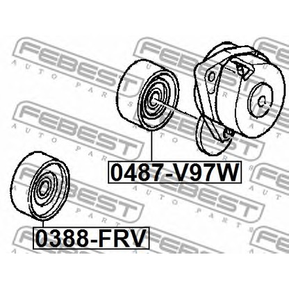 Foto Umlenk-/Führungsrolle, Keilrippenriemen FEBEST 0388FRV