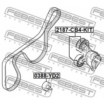 Фото Натяжитель ремня, клиновой зубча FEBEST 2187CB4KIT