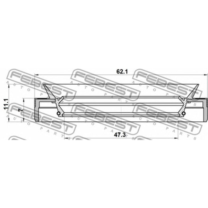 Photo Seal, wheel hub FEBEST 95MES49620711X