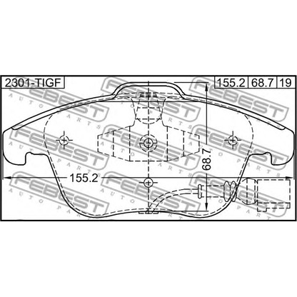 Photo Brake Pad Set, disc brake FEBEST 2301TIGF