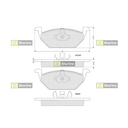 Photo Brake Pad Set, disc brake STARLINE BDS004S