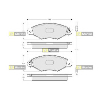 Photo Kit de plaquettes de frein, frein à disque STARLINE BDS085