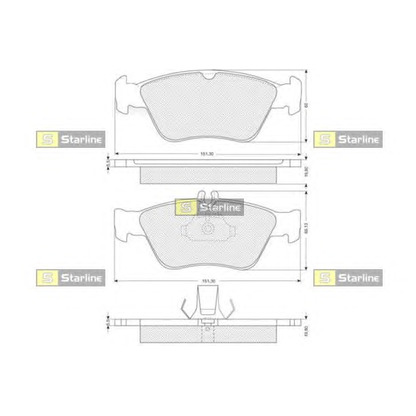 Фото Комплект тормозных колодок, дисковый тормоз STARLINE BDS227