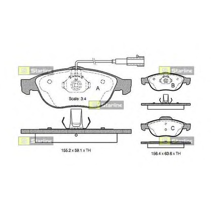 Foto Kit pastiglie freno, Freno a disco STARLINE BDS303P