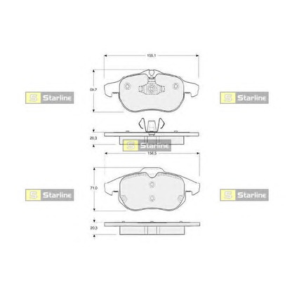 Photo Brake Pad Set, disc brake STARLINE BDS318P