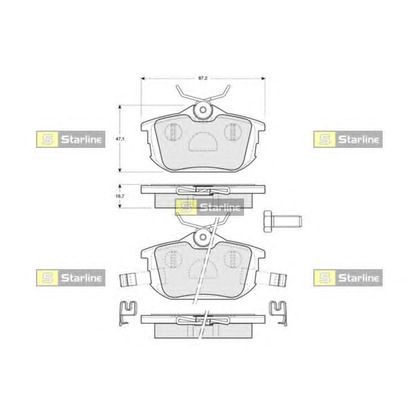 Photo Kit de plaquettes de frein, frein à disque STARLINE BDS830P