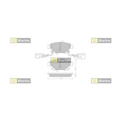 Фото Комплект тормозных колодок, дисковый тормоз STARLINE BDS850P