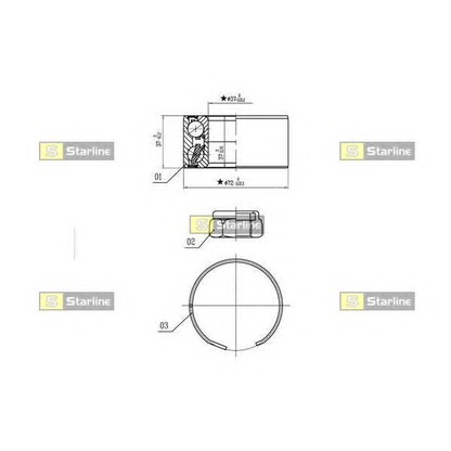 Photo Kit de roulements de roue STARLINE LO03596