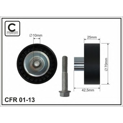 Photo Deflection/Guide Pulley, v-ribbed belt CAFFARO 0113