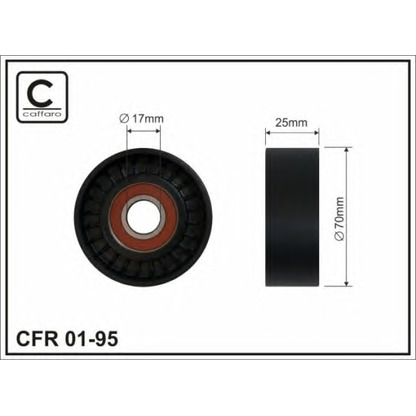 Photo Deflection/Guide Pulley, v-ribbed belt CAFFARO 0195