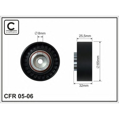 Photo Deflection/Guide Pulley, v-ribbed belt CAFFARO 0506