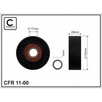 Zdjęcie Rolka napinacza, pasek klinowy wielorowkowy CAFFARO 1100