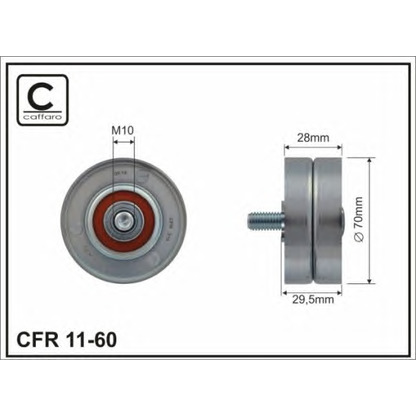 Photo Deflection/Guide Pulley, v-ribbed belt CAFFARO 1160