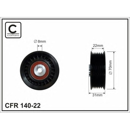 Foto Umlenk-/Führungsrolle, Keilrippenriemen CAFFARO 14022