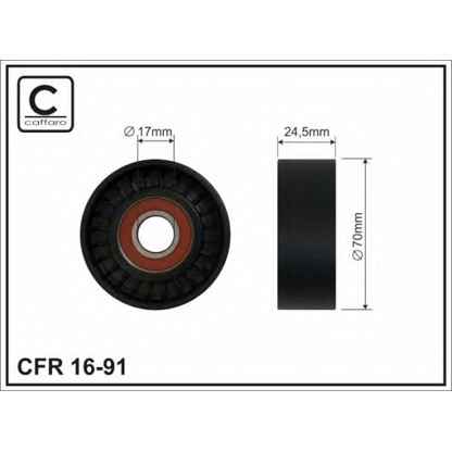 Zdjęcie Rolka napinacza, pasek klinowy wielorowkowy CAFFARO 1691