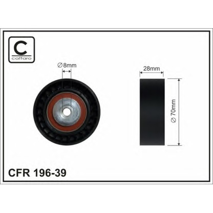 Photo Deflection/Guide Pulley, v-ribbed belt CAFFARO 19639