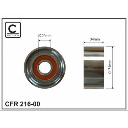 Photo Deflection/Guide Pulley, v-ribbed belt CAFFARO 21600