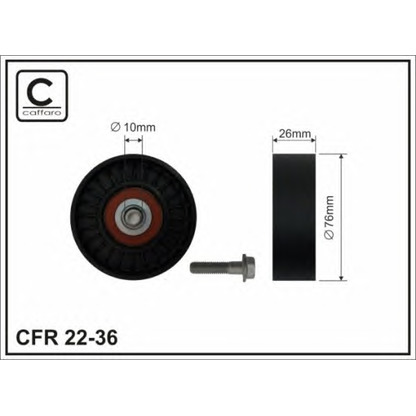 Foto Polea inversión/guía, correa poli V CAFFARO 2236